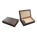 The Novelist 5-10 Count Leather Book Travel Humidor w/ Cutter, Humidifier & Hygrometer